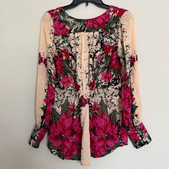 Free People Mikayla Floral Tunic Top Sz S Boho Chic Bloomcore Festival Feminine - Picture 5 of 11